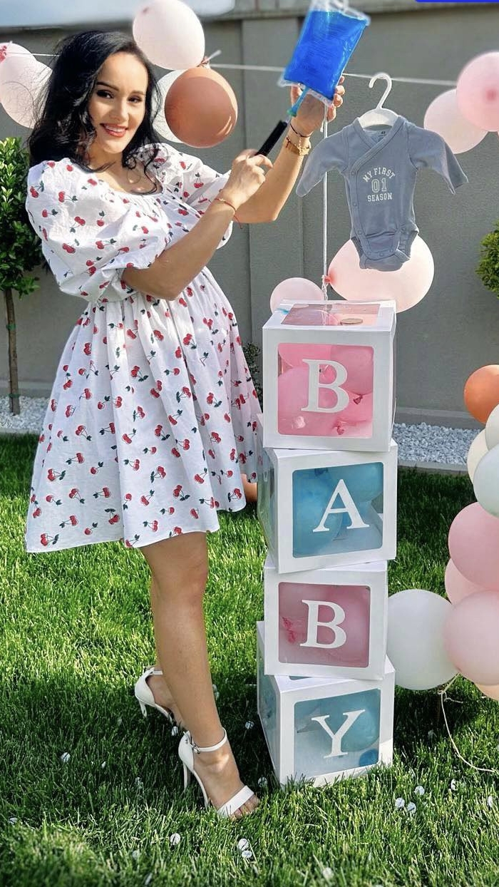 Rochie din bumbac imprimeu cirese - imagine 2