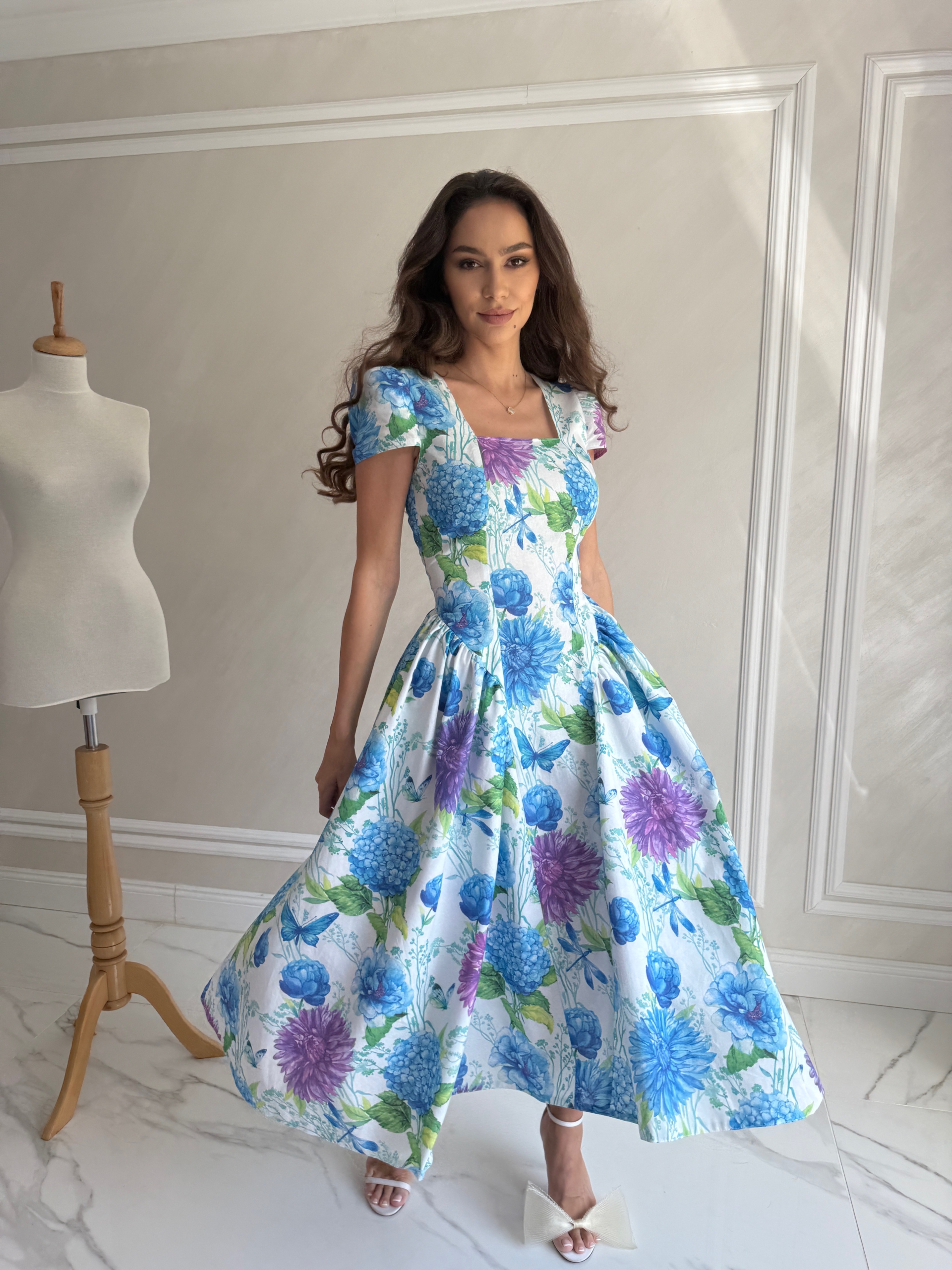 Rochie Belle Midi din bumbac organic