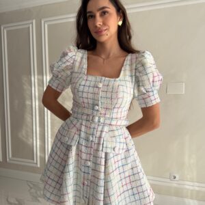 Rochie Tiana din Tweed Alb