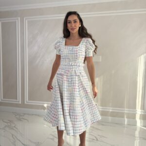 Rochie Victoria Midi din Tweed Alb